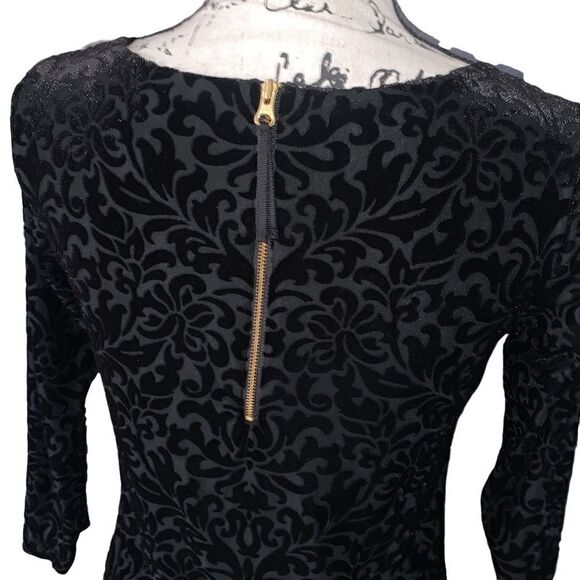 Adrienne vittadini black velvet & shear shift dress XS - Picture 7 of 9
